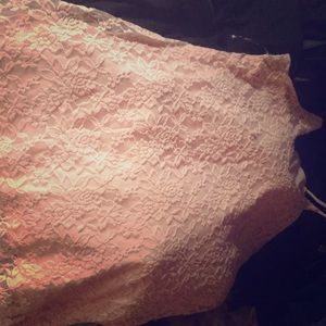 Lace pink dress with straps